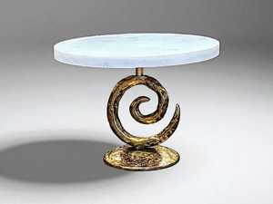 Spiral <b>Cake</b> <b>Stand</b> with White <b>Marble</b> Top and Gold Metal Base gold finishes <b>marble</b> <b>cake</b> <b>stand</b> - Product Image 1