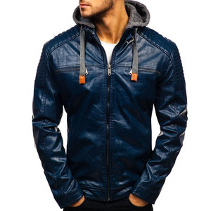Veste à col roulé en cuir véritable et toile, coupe décontractée, taille personnalisée, pour homme, hiver 2025, nouvelle collection, imperméable, écologique, style urbain - Product Image 1