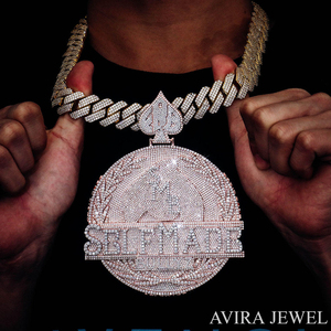 จี้รูปถุงเงินแบบ Iced Out Boss Man ทำจากเงินแท้ 925 ชุบทองสองสี เหมาะสำหรับทั้งชายและหญิง สไตล์ฮิปฮอป - Product Image 1