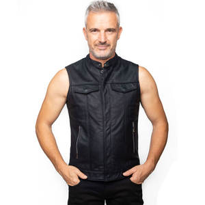 Chaleco de Cuero 100% Genuino, a la Moda, Precio Razonable, Transpirable y Cómodo, Ropa para Hombre - Product Image 6