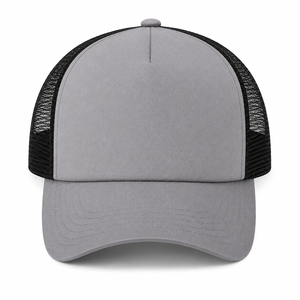 Wholesale Plain Trucker <b>Hat</b> Solid Color Mesh Back Cap Custom Snapback Baseball <b>Hats</b> Blanks High Quality Curved Visor 6-Panel - Product Image 5