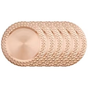 Assiette de présentation en cuivre métallique en gros pour la décoration de table de réception de mariage - Product Image 2