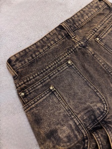 Shorts en jean noir délavé |   Shorts en jean cargo multi-poches |   Shorts en jean déchirés et amples |   Fabricant de Marques Privées OEM - Product Image 2