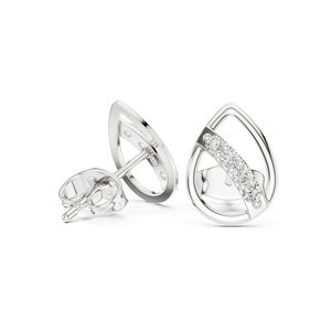 14K White Gold Round Lab-Grown <b>Diamond</b> Everyday Wear Earrings for Women | New Grown <b>Diamond</b> - Product Image 4