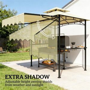 Pabellón de Barbacoa Beige para Exteriores, Ideal para Entretenimiento al Aire Libre - Product Image 4