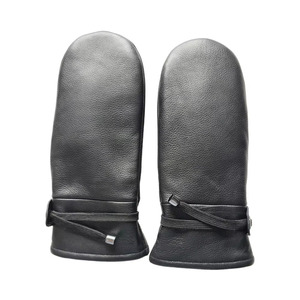 Leather Wrist Length Mittens Thermal Unlined Plain Style Daily Use Winter Home - Product Image 1