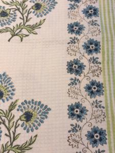 100% Cotton <b>Hand</b> Block Print Cotton Waffle Towel <b>Set</b> Blue Daisy Floral Vine Border Jaipuri Bath <b>Hand</b> Towel Stripe Bulk OEM Whole - Product Image 4