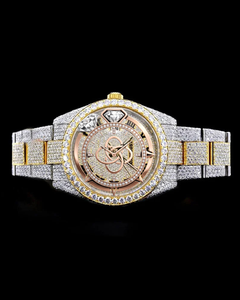 Montre de luxe pour homme en moissanite VVS, entièrement sertie de diamants, bracelet en acier inoxydable - Product Image 1