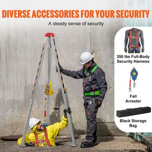 Kit Treppiede da Soccorso per Spazi Confinati con Gambe da 8 Piedi e Cavo da 98 Piedi, con Cavo di Protezione Anticaduta da 32,8 Piedi per Lavori in Spazi Confinati - Product Image 4