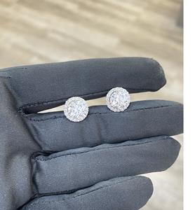 Hermosos pendientes de Halo desmontables de diamantes redondos de 2CT E VVS2 IGI, piedras cultivadas en laboratorio certificadas, joyería fina - Product Image 1