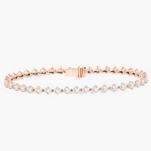 Pulseras de tenis de diamantes cultivados en laboratorio, corte redondo, engaste de garras, apilables, de lujo, elegantes, con cierre de caja, joyería fina de oro macizo de 10k, 14k, 18k - Product Image 3