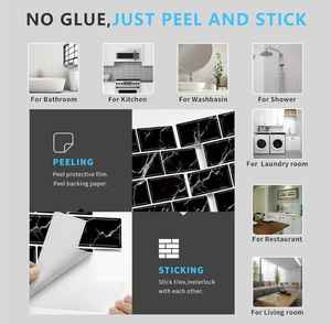 Adhesivos 3D para azulejos, autoadhesivos para baño, sala de estar y decoración del hogar, azulejos impermeables, adhesivos autoadhesivos para paredes - Product Image 6