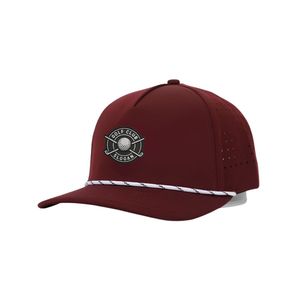 Casquette de golf 5 panneaux personnalisée directement de l'usine, perforations découpées au laser, logo en patch de caoutchouc, cordon léger, casquette sport snapback OEM - Product Image 1