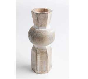 Vase à fleurs en bois massif fait main, haut, pour table, en bois naturel, vase cylindrique pour fleurs, décoration intérieure - Product Image 2