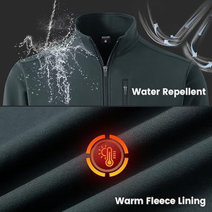 Chaqueta Softshell LUCIVA para Hombre, Corte Ajustado, Lona Recubierta, Cuello Alto, Transpirable, Ecológica, Resistente a la Intemperie, Lista para el Invierno - Product Image 5