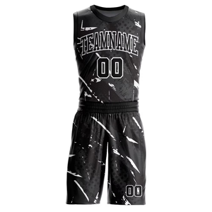Conjunto de Camiseta de Baloncesto Sublimada Personalizada en Blanco y Negro, Estampado Splatter, Sin Mangas, Ajuste Atlético, Unisex para Adultos, Malla Transpirable - Product Image 2