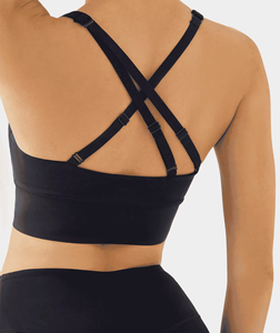 Wholesale Premium Quality Custom Fabric & Logo Women Gym Yoga Set Quick-Dry Breathable Mid Waist Leggings Bra Top Fitness - Product Image 4