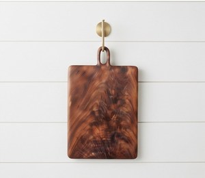 Planche à découper rectangulaire en bois d'olivier faite à la main avec poignée, bloc de découpe à grain naturel pour la cuisine - Product Image 2