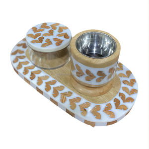 Haute qualité en bois incrustation Bakhoor brûleur plateau boîte ensemble résine incrustation arabe Mubkhar boîte Medkhan - Product Image 2