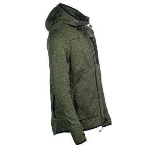 Chaqueta de Softshell Personalizada para Hombre, Venta al por Mayor, Talla Grande, Verde, con Capucha, para Exteriores, con Bolsillos con Cremallera Negros - Product Image 4