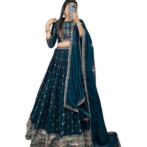 Dernier Designer Faux Georgette Broderie Lehenga Choli Indien & Pakistanais Vêtements par Fab Zone - Product Image 1
