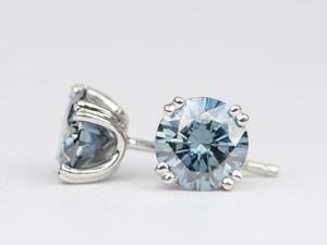 Boucles d'oreilles clous élégantes en diamant fin, style hip-hop, serties en canal, taille brillant, en argent sterling 925 plaqué or, pour femme, idéales pour les soirées, cadeau - Product Image 4
