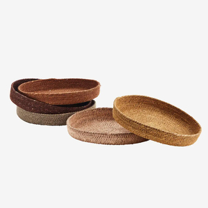 New Arrival Handwoven Braided Seagrass <b>Tray</b> <b>Basket</b> Natural Stripe Design Eco Friendly Serving <b>Tray</b> Wholesale Bulk Supplier - Product Image 1