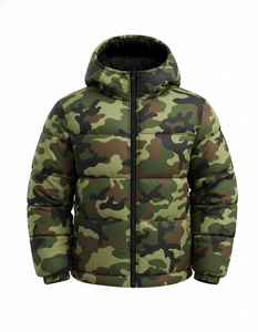 Chaqueta Acolchada con Capucha Verde para Hombre, Impermeable, Transpirable, Ecológica, con Forro de Algodón, para Invierno - Product Image 1