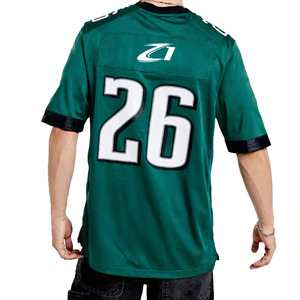 Camiseta de Fútbol Americano al por Mayor, Lisa, Unisex, Verde, de Poliéster, para Hombre, Transpirable, Ajuste Atlético, Impresión de Número Personalizado, Uniforme de Equipo, USA - Product Image 4