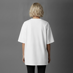 Wholesale Summer Women's Oversize T-Shirt Crew Neck 100% Cotton Drop Shoulder Casual Sustainable Fabric Embroidery Knitted - Product Image 5