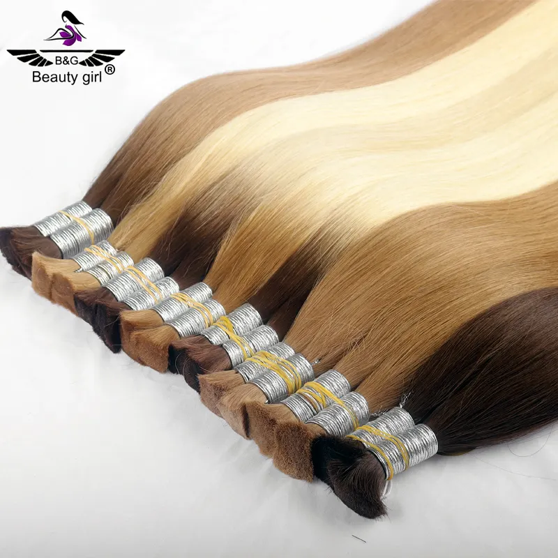 Thinning Hair Solution Weaves Bundles Brazilian Human Hair Ombre Color Double Weft Clip In Bulk Hair Extension