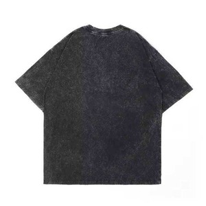 T-shirt court personnalisé par sublimation, coupe carrée, en coton, imprimé graphique, surdimensionné, épais, à épaules tombantes, blanc délavé à l'acide pour homme - Product Image 2