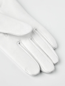 Gants en cuir blanc de qualité supérieure, finition lisse, gants de cérémonie pour hommes et femmes - Product Image 2