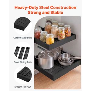 Organisateur de tiroir coulissant pour armoire, lot de 2, extensible de 12,2 à 18,9 pouces de large et de 20,47 pouces de profondeur, pour armoires de salle de bain - Product Image 4