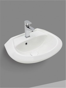 Sleek <b>Small</b> Oval Ceramic Bathroom <b>Sink</b> Wall Hung Smile Hand Wash Basin Modern Minimalist Cloakroom Toilet Lavatory Vessel - Product Image 2