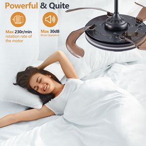 Luz de ventilador de techo LED minimalista moderna accesorio retráctil Invisible para sala de estar dormitorio comedor - Product Image 2