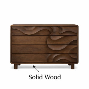 Modern Wooden <b>Sideboard</b> With Wave Carving Design For Living Room Home Furniture Midcentury Modern <b>Storage</b> Cabinet - Product Image 6