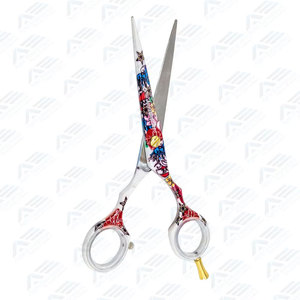 Tijeras de Barbero de Acero Inoxidable con Reposamanos Ajustable, Diseño Elegante con Recubrimiento de Papel Floral, 5.5 Pulgadas, para Cortar el Cabello - Product Image 3