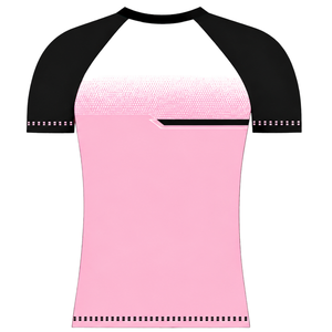 Camiseta Deportiva Raglán Rosa y Negra de Manga Corta con Cuello Redondo, Transpirable, para Entrenamiento Atlético, Uniforme de Equipo, Ropa Deportiva de Alto Rendimiento - Product Image 2