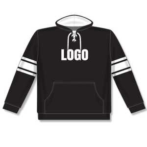 Sudadera con Capucha de Hockey sobre Hielo para Hombre, Manga Larga, Rayas Azul Marino, Rojo y Blanco, Cierre de Cordones, Transpirable, 100% Algodón Jersey, Invierno, Personalizable para Equipos - Product Image 5