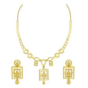 Colliers courts en laiton plaqué or 14K, 18K, 24K, style Dubaï, bijoux de mode, ensemble de bijoux au design traditionnel, vente en gros - Product Image 4