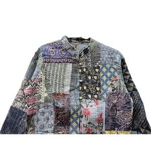 Veste matelassée Kantha unisexe faite à la main, coton biologique indien, style bohème, patchwork, respirante, tissée, réversible, écologique - Product Image 4