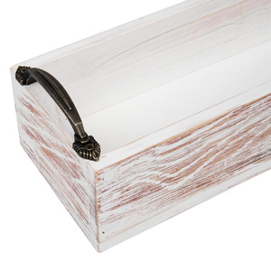 Bandeja de madera de pino hecha a mano multiusos, bandeja decorativa de madera para servir con asas, bandeja de cama elegante y organizador de condimentos para el hogar - Product Image 5