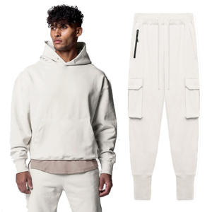 Ensemble de survêtement personnalisé en molleton 100 % coton French Terry pour homme, taille XL, avec lavage à l'acide et impression DTG, comprenant un sweat à capuche à ourlet court - Product Image 5