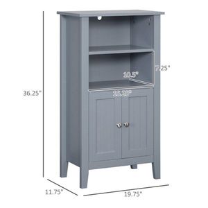 Dark Grey Bathroom Storage Cabinet Essential Furniture for Organizing Your Space - Product Image 2