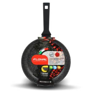 Padella a induzione in alluminio antiaderente di alta qualità italiana con effetto granito per la cottura Versatile 20, 24, 26, 28cm di diametro - Product Image 4