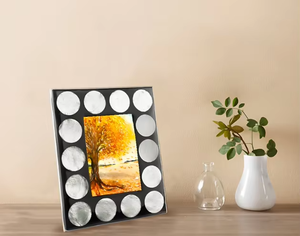 Marco de Fotos de Nácar Hecho a Mano, Ecológico, con Estilo Playero, Decoración Oceánica con Chips Naturales, Lujo Relajado - Product Image 5