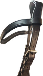Bridon anatomique SidePull en cuir de haute qualité, design anatomique, mors simple, noir, taille et logo personnalisables - Product Image 2