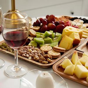 Plateau de service en bois d'acacia massif, fait main, de luxe, pour le petit-déjeuner, le thé, le café, plateau de présentation - Product Image 5