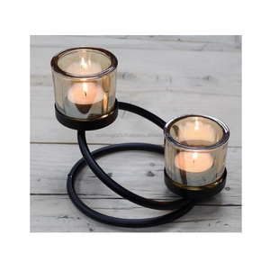 Support de bougie vintage moderne de luxe fait main en métal écologique, support de bougie chauffe-plat en fer pour centre de table de salle à manger, décoration festive pour la maison - Product Image 4